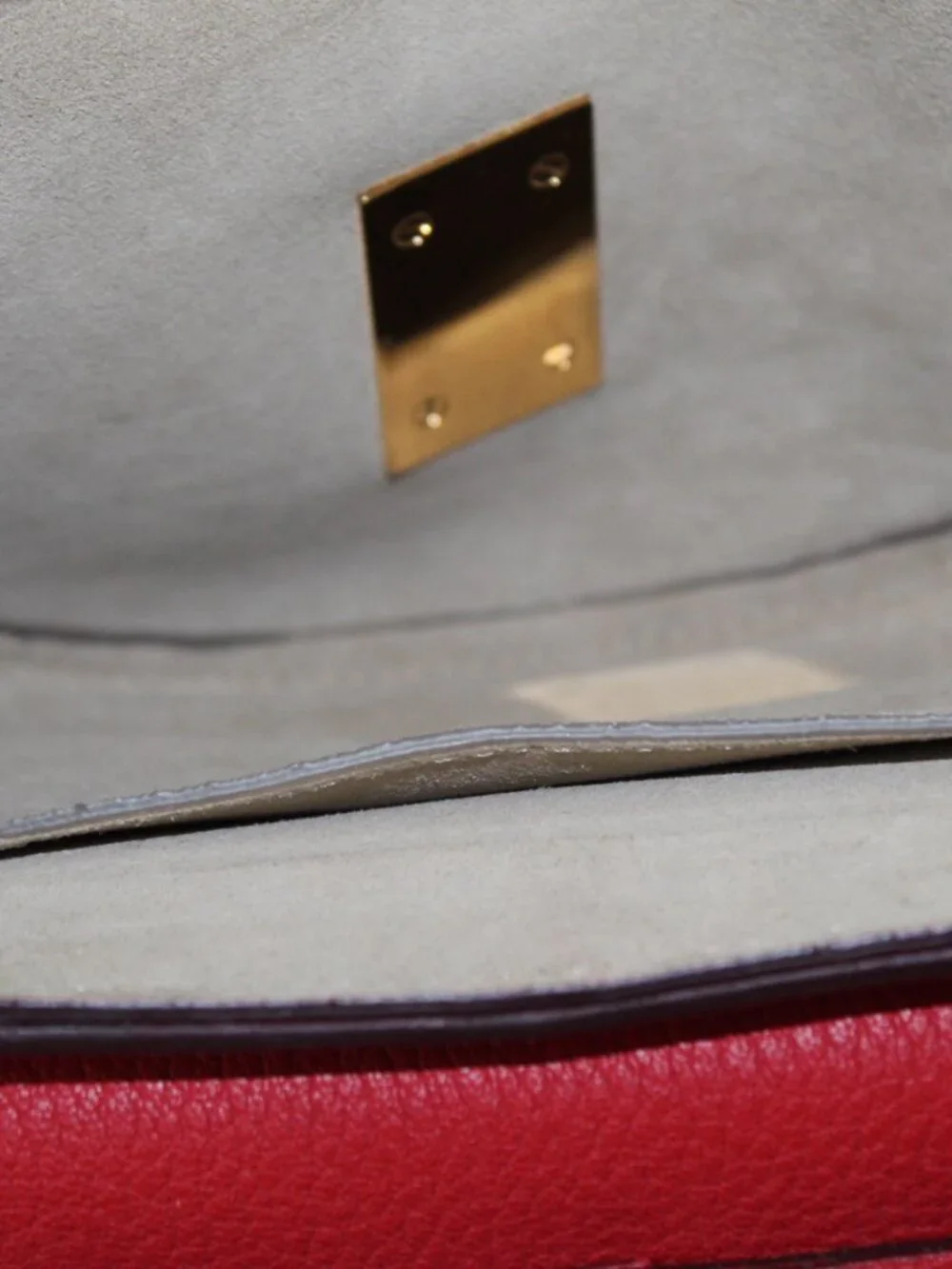 Chloe Chloé Drew Shoulder Bag Crossbody Red Leather Gold Hardware Chain Strap